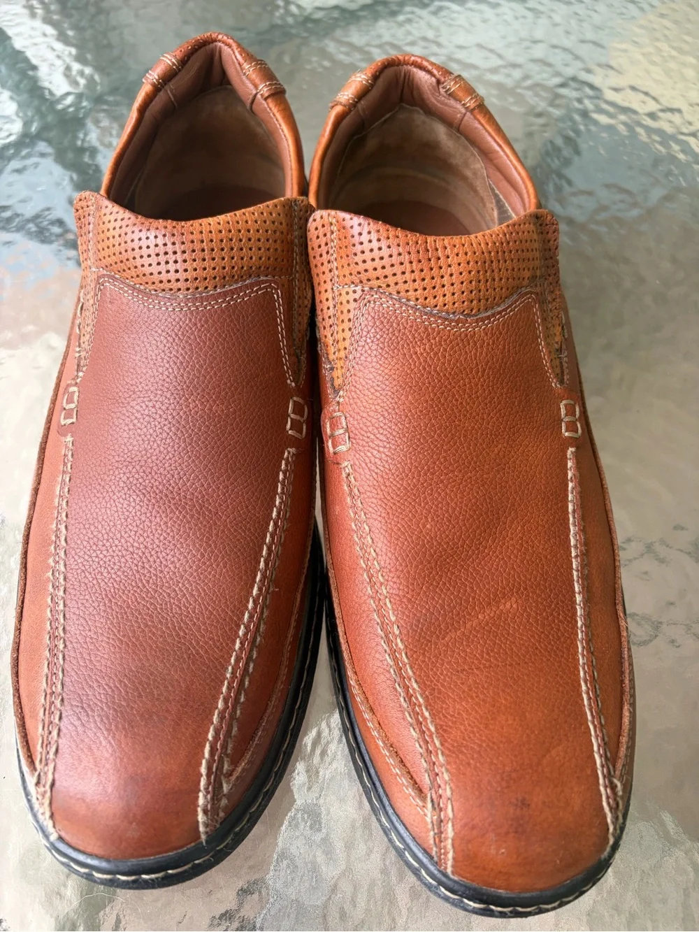 Johnston & Murphy Colvard XC4 12M Cognac brown Waterproof Sheepskin Loafers